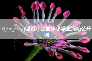 盐城回看：全国中小学生消防公开课