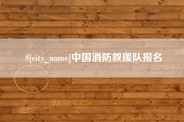 盐城中国消防救援队报名