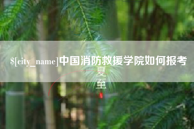 盐城中国消防救援学院如何报考