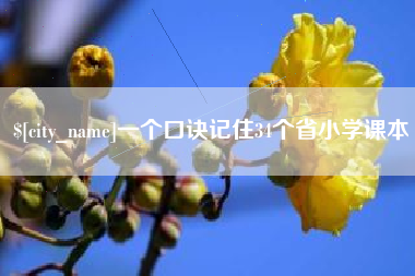 盐城一个口诀记住34个省小学课本