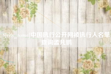 盐城中国执行公开网被执行人名单查询孟凡鹏