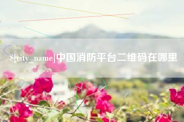 盐城中国消防平台二维码在哪里