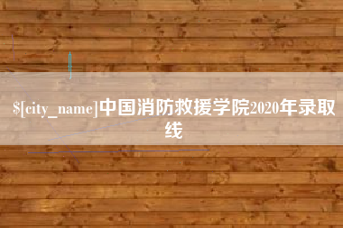 盐城中国消防救援学院2020年录取线