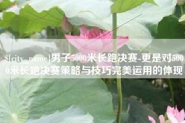 盐城男子5000米长跑决赛-更是对5000米长跑决赛策略与技巧完美运用的体现