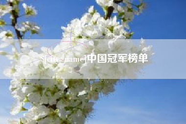 盐城中国冠军榜单