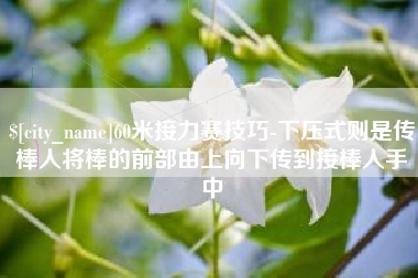 盐城60米接力赛技巧-下压式则是传棒人将棒的前部由上向下传到接棒人手中